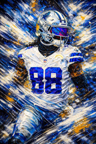 CeeDee Lamb Dallas Cowboys NFL Abstract Wall Art Poster | Portrait
