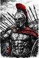 King Leonidas 300 Cinematic Ink Wall Art Poster | Portrait