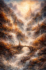 Lord of the Rings Celestial Falls Abstract Wall Art Poster | Portrait