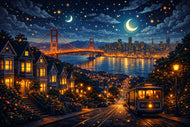 San Francisco California City Life Wall Art Poster | Landscape
