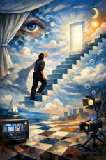 Truman Show Abstract Wall Art Poster | Portrait