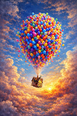 Disney Pixar UP Balloon House Wall Art Poster | Portrait